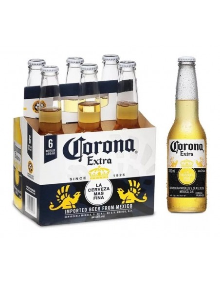CERVEZA CORONA EXTRA SIXPACK BT330 MILILITROS