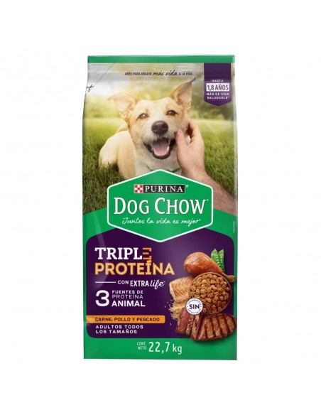 DOG CHOW ADULTO TRIPLE PROTEINA  BOLSA  2 KILO