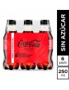 GASEOSA COCA-COLA SIN AZÚCAR SIXPACK x 250ml