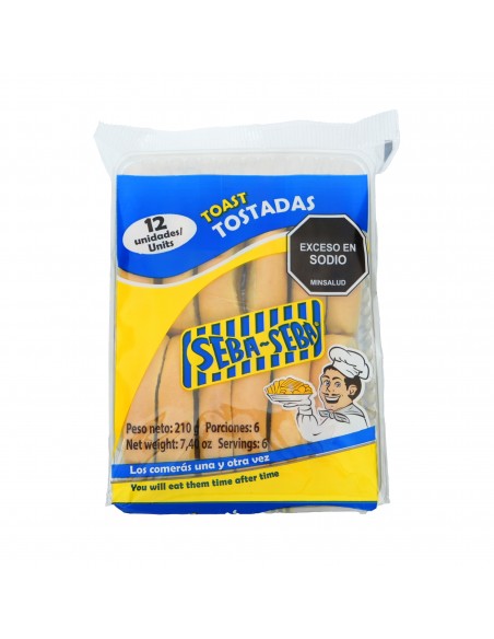 TOSTADA SEBA SEBA ECONO  BOLSA 210Gx12 UNIDAD