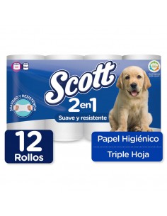 PAPEL HIGIENICO SCOTT 2EN1 TRIPLEHOJA X4
