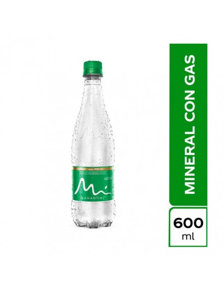 AGUA MANANTIAL CON GAS BOTELLA 600 MILILITRO