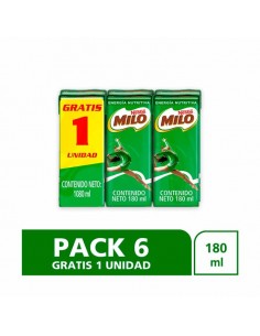 BEBIDA MILO NESTLE PAGUE 5 LLEVE 6 x 180ml