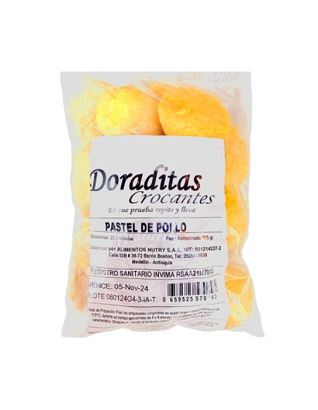 PASTEL DORADITAS PAPA POLLO PAQUETEx900GR