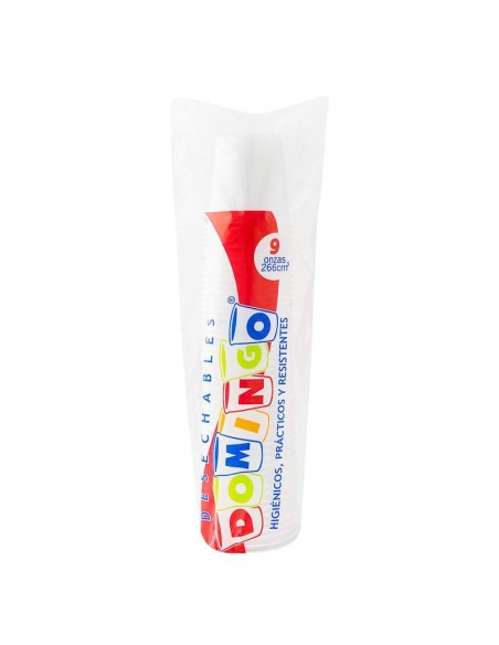 VASO DESECHABLE DOMINGO TRASLU 9ozx25 UNIDAD