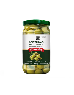 ACEITUNA MANZANILLA RIOVALLE  FRASCO 250 GRAMOS