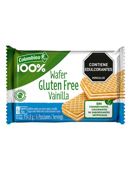 GALLETA WAFER COLOMB  SIN GLUTEN VLLAx154,8G