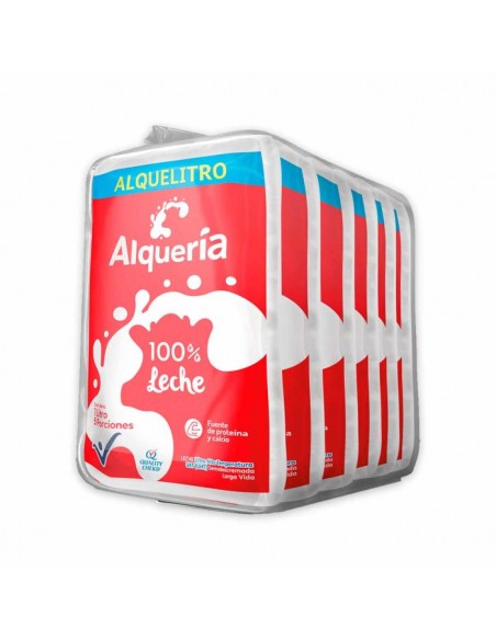 LECHE ALQUERIA ALQUELITRO PAQUETEx6Ux1000 MILILITROS