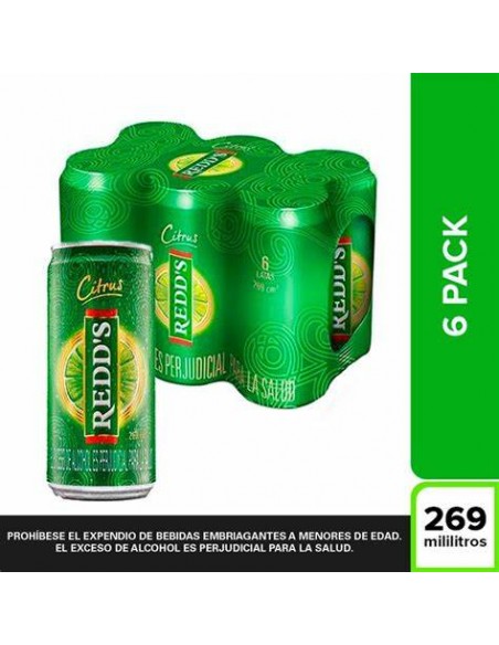 CERVEZA REDDS SIXPACK LATA 269 MILILITRO