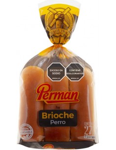 PAN BRIOCHE PERRO PERMAN  BOLSA 270 GRAMOSX6 UNIDAD