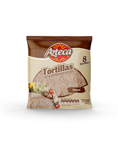 TORTILLA AZTECA FAJITA INTEGRALX8UX250GR