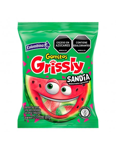 GOMAS GRISSLY SOUR SANDIA  BOLSA 72 GRAMOS