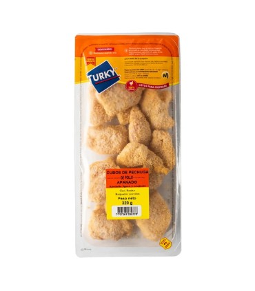 CUBOS DE POLLO APANADO TURKYx320GRAMOS