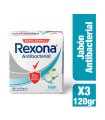 JABÓN REXONA ANTIBACTERIAL FRESH 3 BARRAS x 120gr