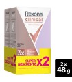 DESODORANTE REXONA CLINICAL EXTRA DRY  MUJER 2u x 48gr