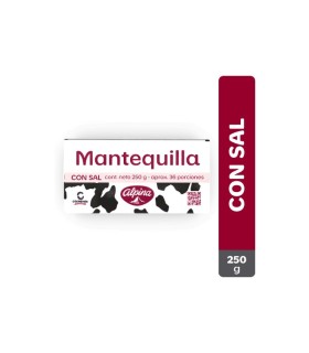 MANTEQUILLA ALPINA CON SAL BR250GRAMOS XUN