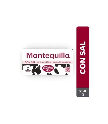 MANTEQUILLA ALPINA CON SAL BR250GRAMOS XUN
