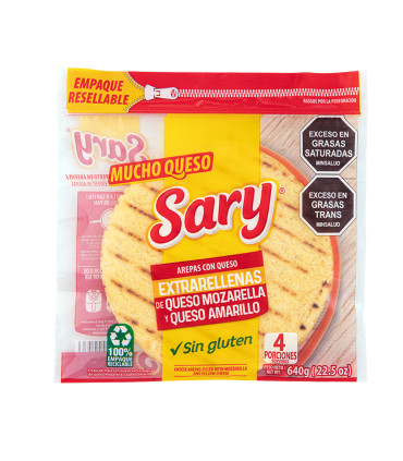 AREPA QUESO SARY EXTRARELLENAS PAQx640 GRAMOS
