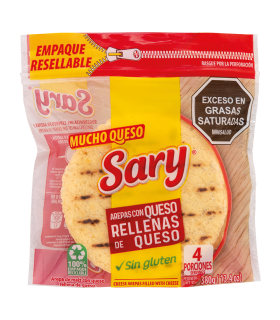 AREPA SARY MAIZ RELLENA QUESO  BOLSA 380 GRAMOS