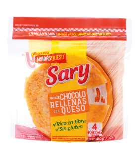 AREPA SARY CHOCOLO RELLENA QUESO PQ400 GRAMOS