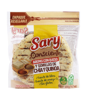 AREPA SARY QUESO SEMILLAS CHIA PQ400 GRAMOS