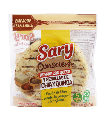 AREPA SARY QUESO SEMILLAS CHIA PQ400 GRAMOS