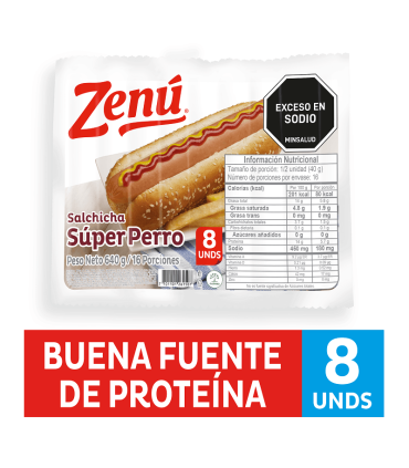 SALCHICHA SUPERPERRO ZENU PQ640Gx8 UNIDAD