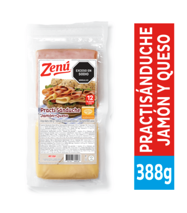 PRACTISANDUCHE ZENU JAMON+QUESOx388 GRAMOSxUN