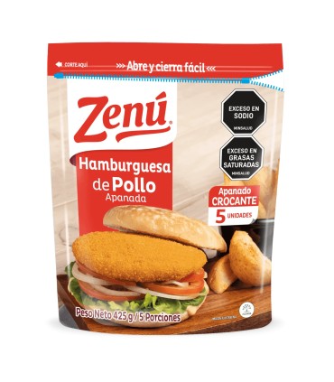 HAMBURGUESA ZENU POLLO APANADO CJ425Gx5U
