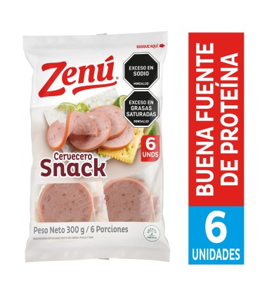 SALCHICHON CERVECERO SNACK ZENU PQx300 GRAMOS