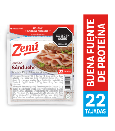 JAMON SANDUCHE ZENU PQT450GxUN