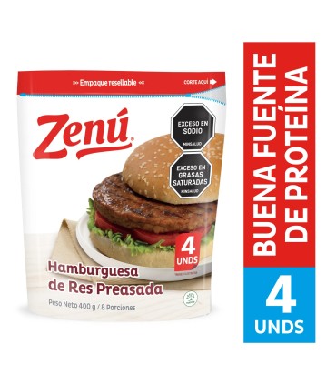HAMBURGUESA ZENU PREASADA  BOLSA 400Gx4UND