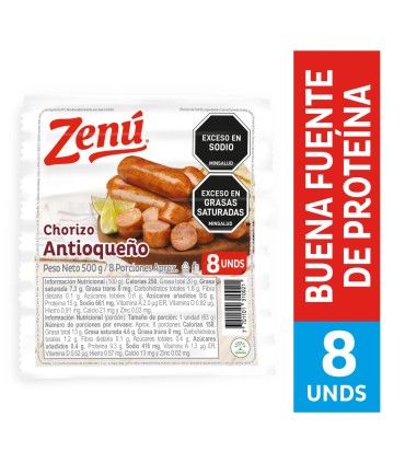 CHORIZO ZENU ANTIOQUENO PQ500GxUN