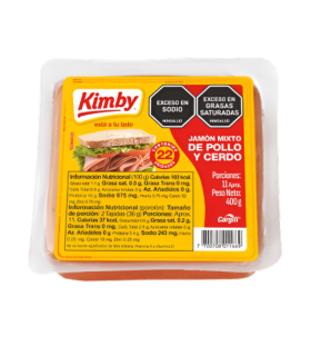JAMON MIXTO DE POLLO Y CERDO KIMBYx400GR