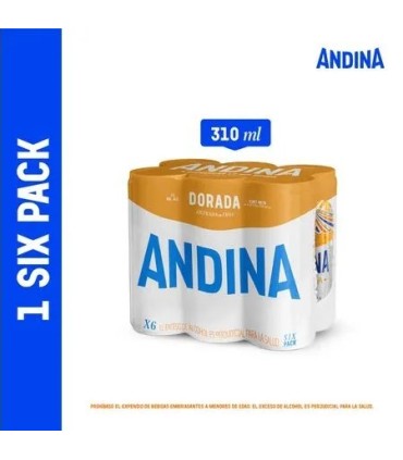 CERVEZA ANDINA SIXPACK LT310 MILILITROS
