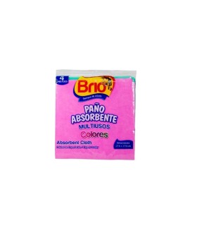 PAÑO ABSORBENTE BRIO COLORES PAQUETE4UND