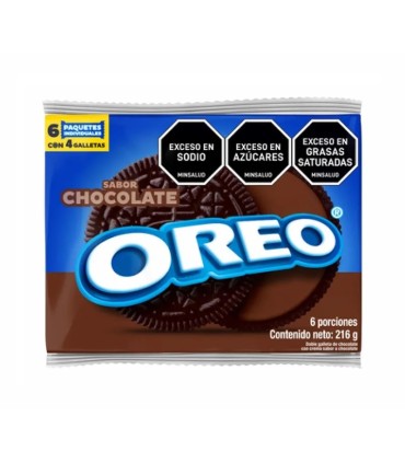 GALLETA OREO CHOCOLATE PAQUETE X216 GRAMOS