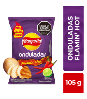 PAPA MARGARITA FLAMIN HOT ONDULADAS FLIA PAQUETE105GR