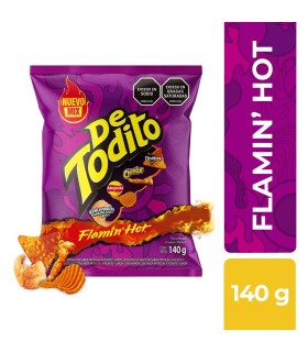 DETODITO FLAMIN HOT FLIA PAQUETE140GRAMOS X UNIDAD