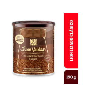 CAFE JUAN VALDEZ LIOFILIZADO  FRASCO 190 GRAMOS