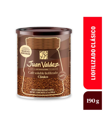 CAFE JUAN VALDEZ LIOFILIZADO  FRASCO 190 GRAMOS