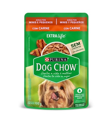 DOG CHOW ADULTOS  MINIS PEQUEÑOS CARNE DOYPACK 100 GRAMOS