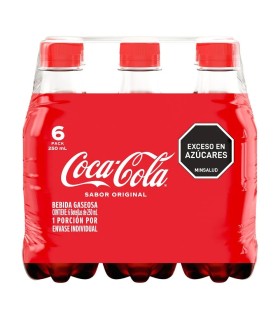 GASEOSA COCA COLA PET SIXPACK250 MILILITRO