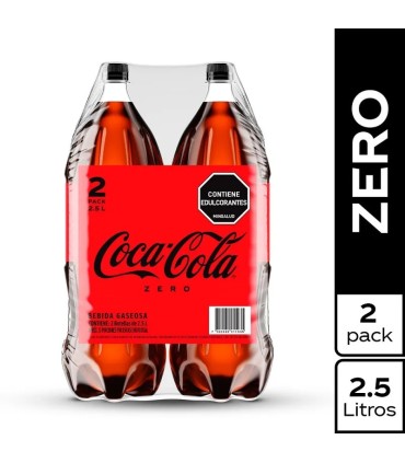 OFERTA GASEOSA COCACOLA SIN AZUCAR BOTELLA 2.5 LITROx2 UNIDAD