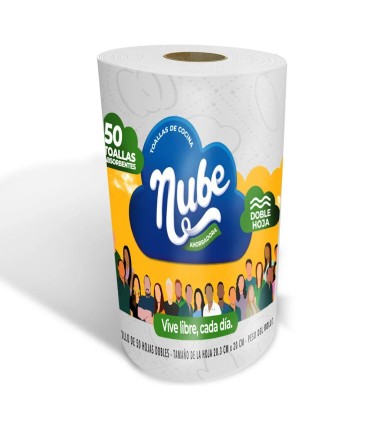TOALLA COCINA NUBE  DOBLE HOJA50Hx1ROLLO