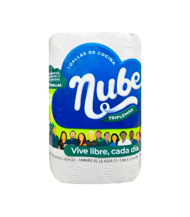 TOALLA COCINA NUBE  TRIPLE HOJA120Hx1ROLLO
