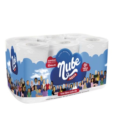 PAPEL HIGIENICO NUBE MEGA  TRIPLE HOJAx12 UNIDAD