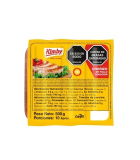 CHORIZO POLLO KIMBY PAQUETE500GR