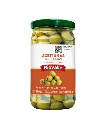 ACEITUNA RELLENA RIOVALLE FRASCO 250 GRAMOS