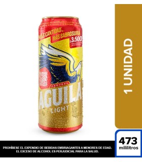 CERVEZA AGUILA LIGHT LT473 MILILITROS